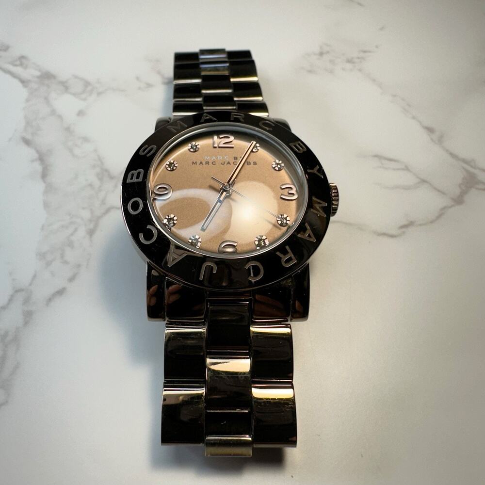 Marc By Marc Jacobs Bronze Amy Watch Women 36mm Silver Tone Stainless Steel 6.5"